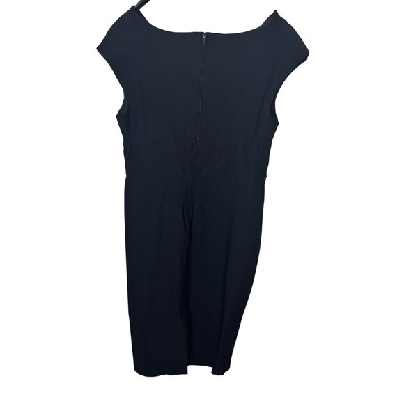 Retro Chic by Torrid Black Dress Red Rose Embroidered Cap Sleeve Sheath 16 - Picture 8 of 9